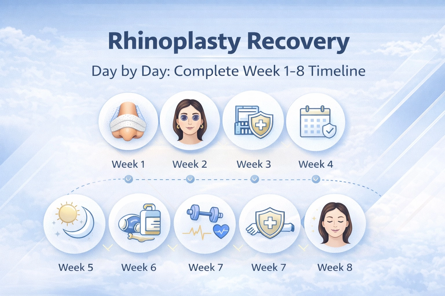 Rhinoplasty Recovery Day by Day- Complete Week 1-8 Timeline